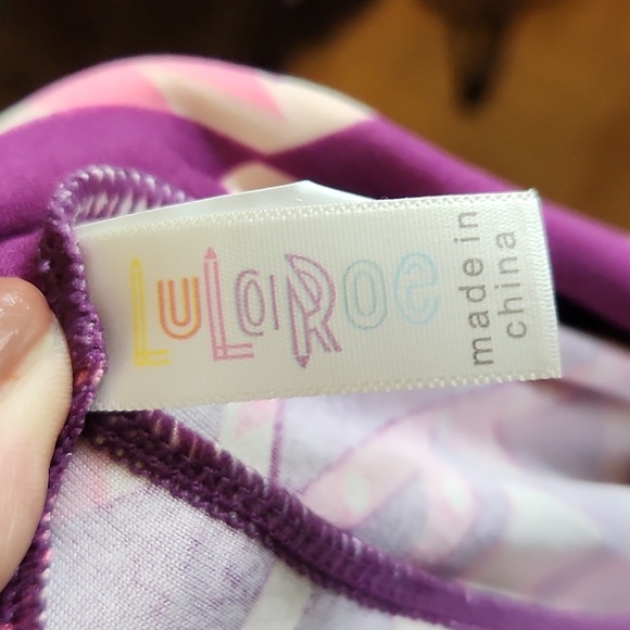LULAROE LLR TC Purple Patterned Buttery Soft Legging Tall Curvy - Picture 5 of 6
